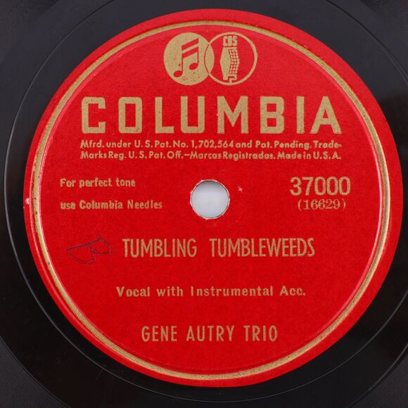 Gene Autry - Tumbling Tumbleweeds/ Old Missouri Moon 1946 10" 78rpm Record 37000 - Picture 1 of 16